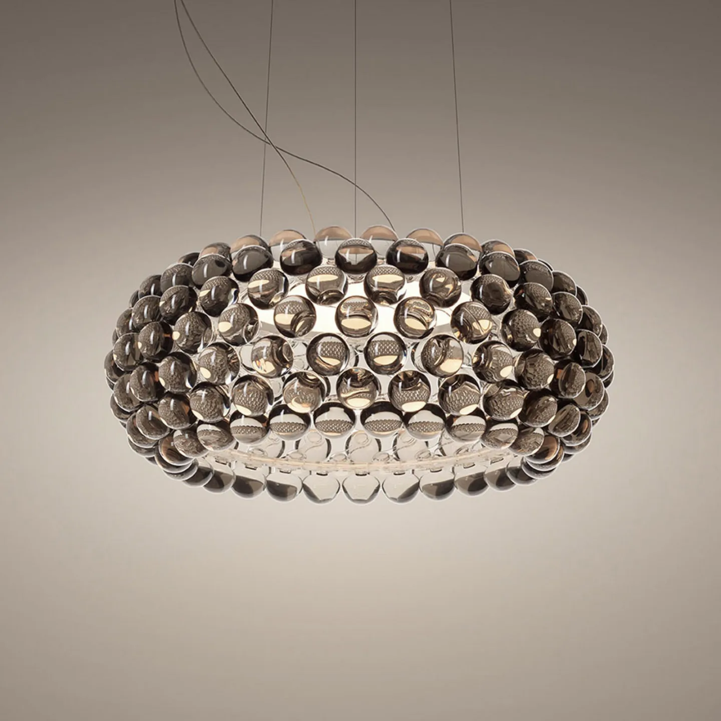 Caboche Plus Media LED-hengelampe, grå, CCT - Foscarini - Stue - Design - Plast - Med en lyskilde