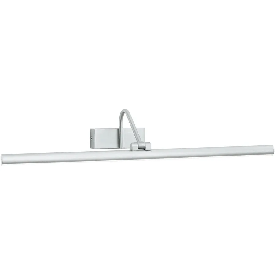 Wandlampe Portrait Grau Stahl 60 cm 10 cm - Farbe: Nickel satiniert - Lichtfarbe: Warmweiss