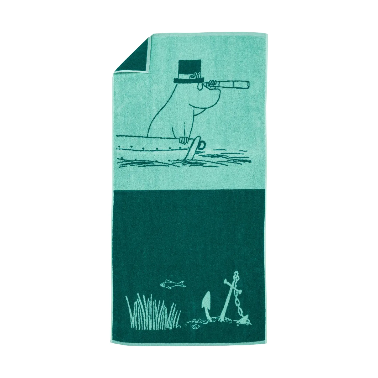 Moomin Arabia Mumin Badehandtuch 70x140cm Muminpappa blaugrün