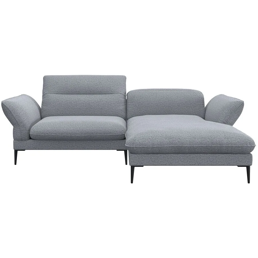 Ecksofa Tiara Rechts Stoff hellgrau B 241 T 88 cm