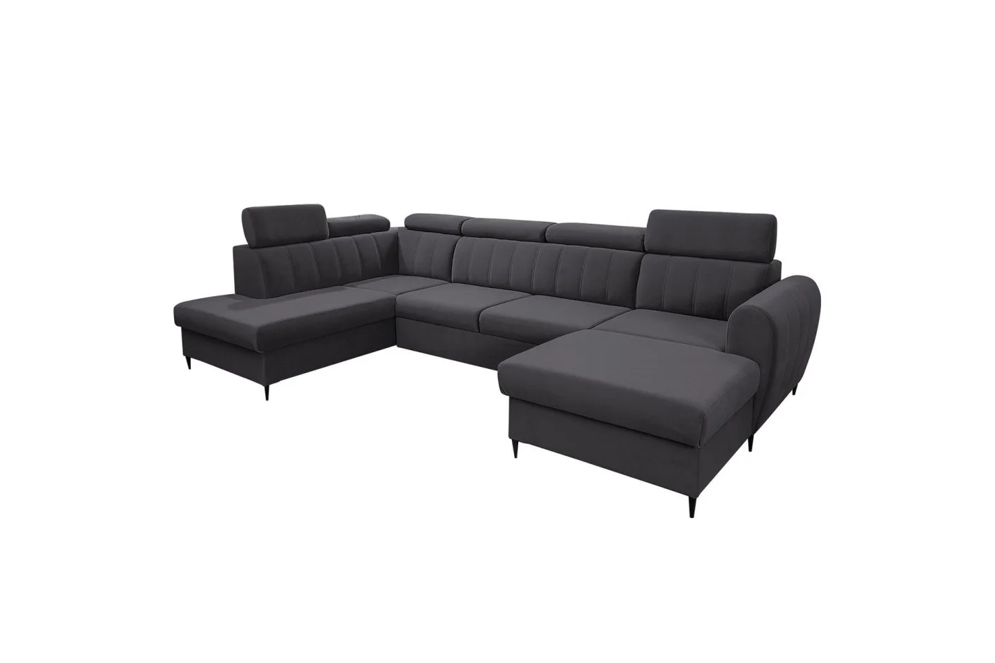 Hoffman Soffa med Divan och Schäslong 4-sits - Mörkgrå
