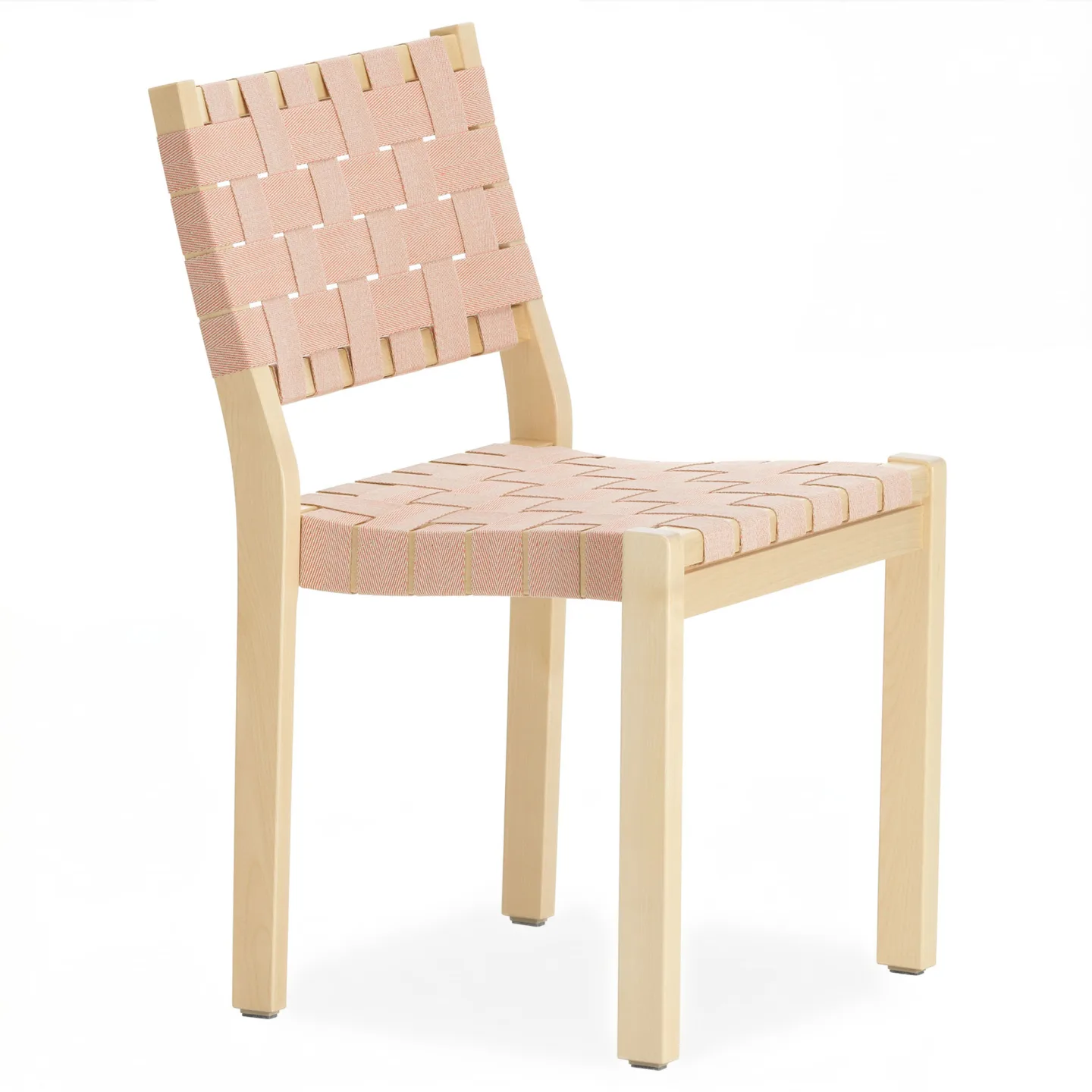 Artek - Chair 611 Björk/Natural Red - Matstolar - Alvar Aalto - Rosa - Naturmaterial/Trä