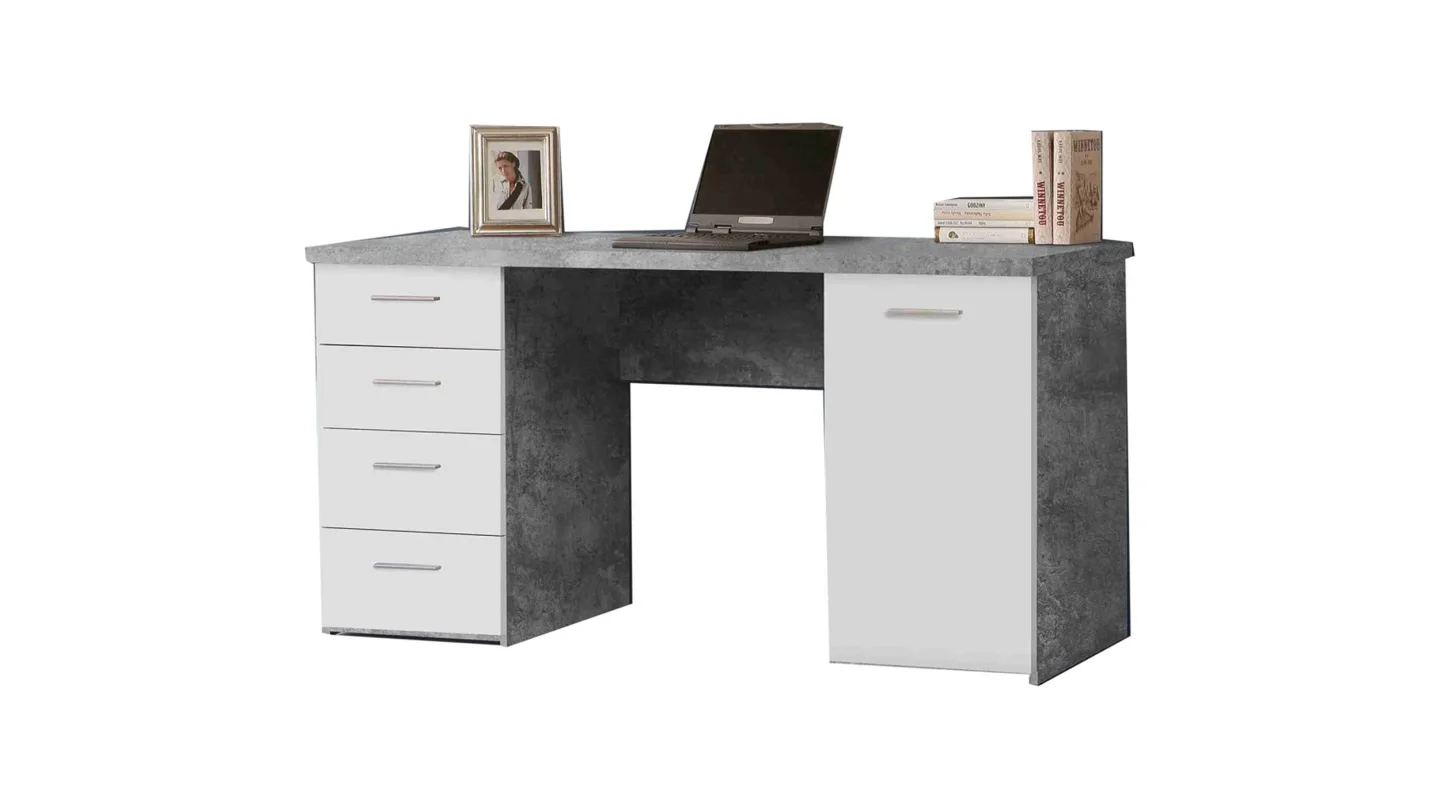 Computerschreibtisch Betontopik weiß 145 x 60 cm - NET