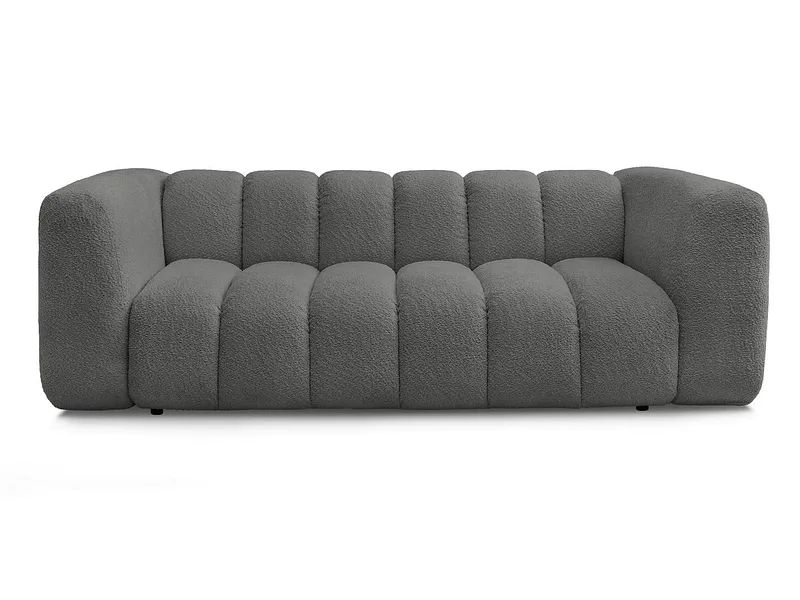 3er Sofa BOBOCHIC TALIA Boucle-Stoff dunkelgrau