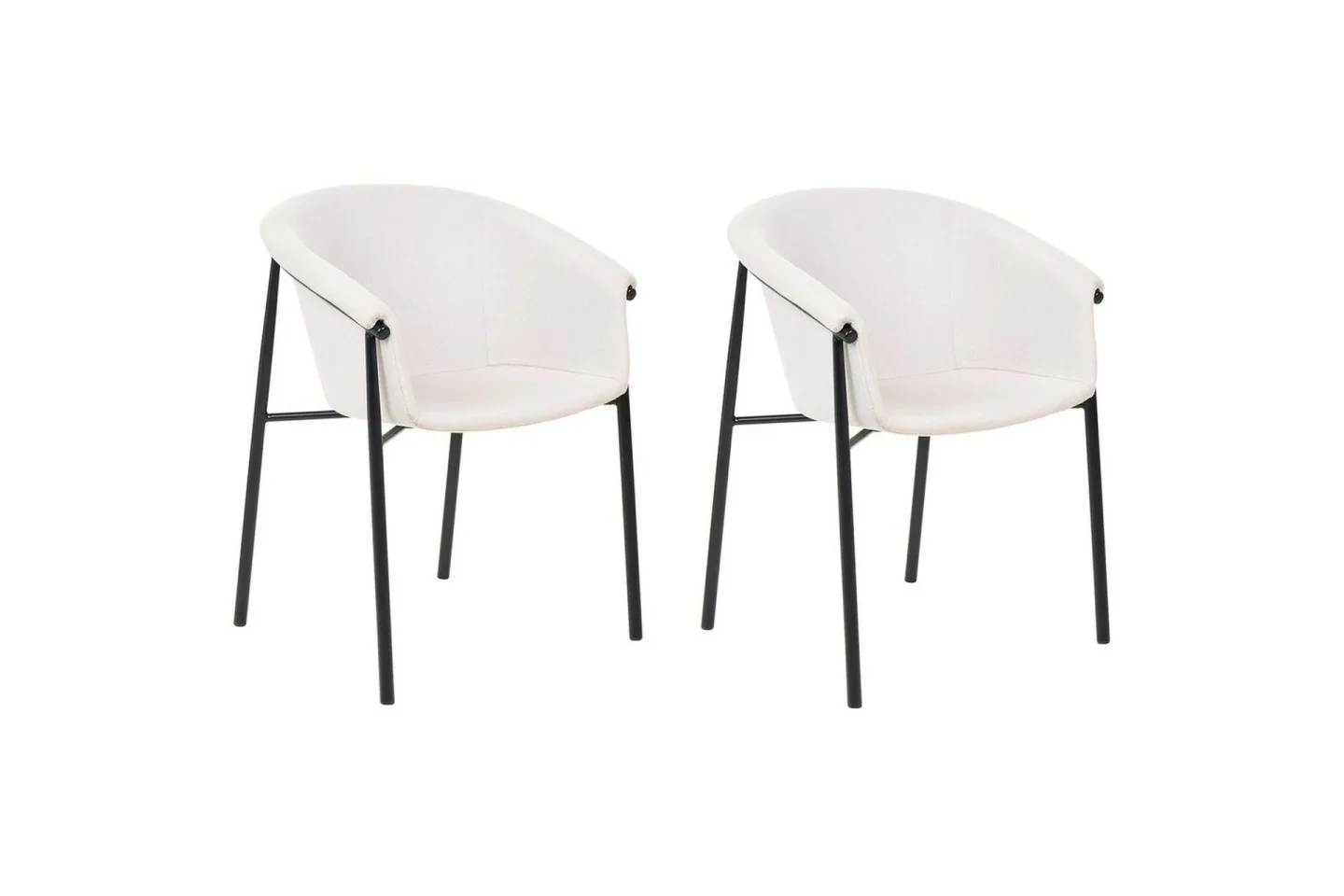 Set med 2 matstolar Ames - Beige, svart