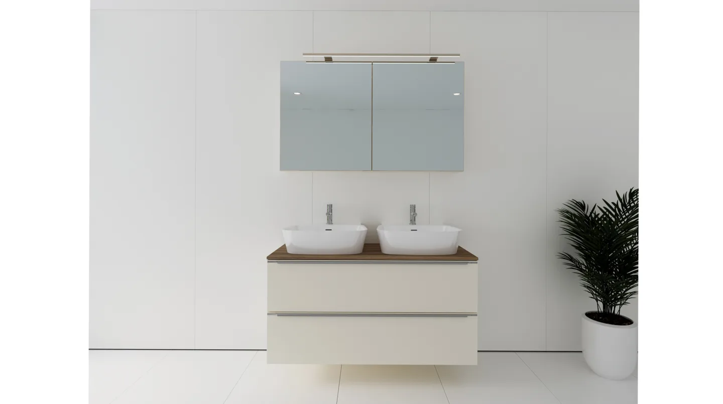 Badmöbel-Set Magnolia - 2 Teile - Waschtisch 120 cm - LEONEL