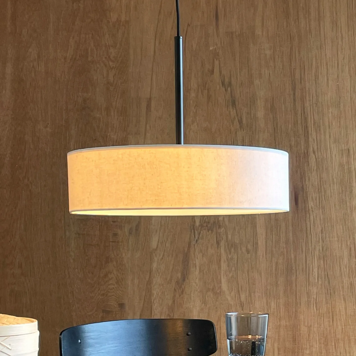 Calix Pendelleuchte Ø45x12 Natur/Schwarz - DybergLarsen Dyberg Larsen - Esszimmer - Design - Metall - Mit Schirm