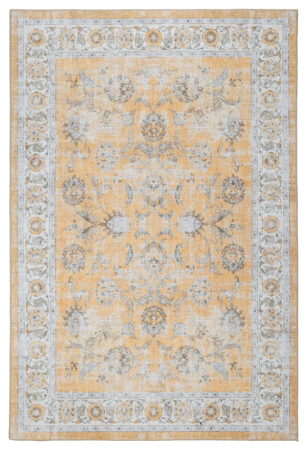 Flatvävd Matta - Adeleine (gul) (Storlek: 190 x 280 cm)