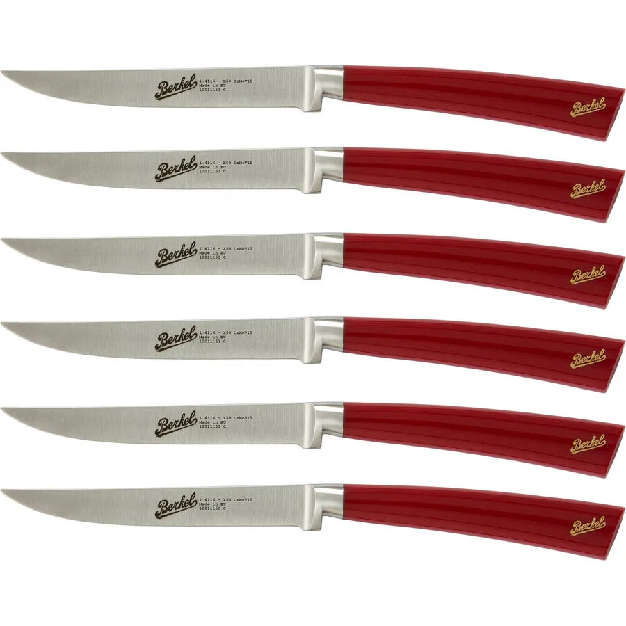 Berkel Steakmesser-Set Elegance rot Stahl T 0.8 cm 6 Stk