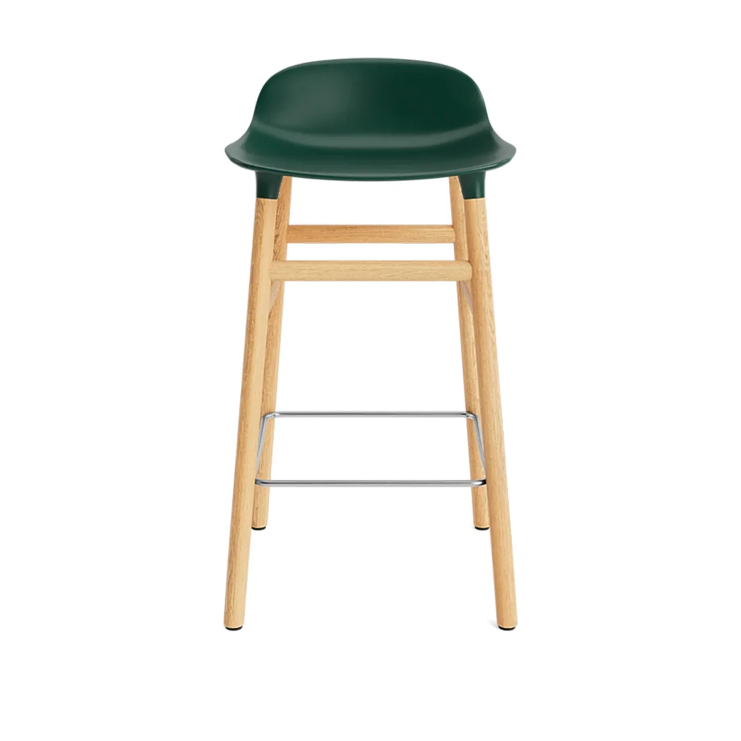 Normann Copenhagen - Form Barstool 65 cm Oak Green - Barstolar - Simon Legald - Grön - Trä/Plast