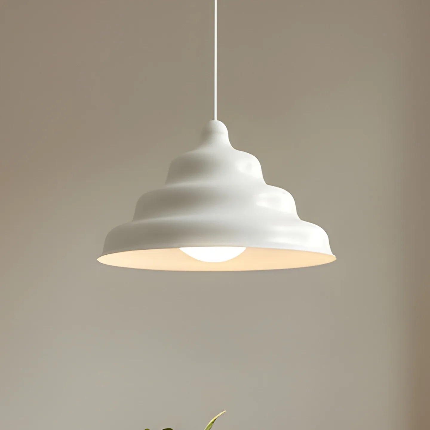 Fala hengelampe, hvit, Ø 23 cm, glass - ALDEX - Spisestue - Design - Metall - Med en lyskilde