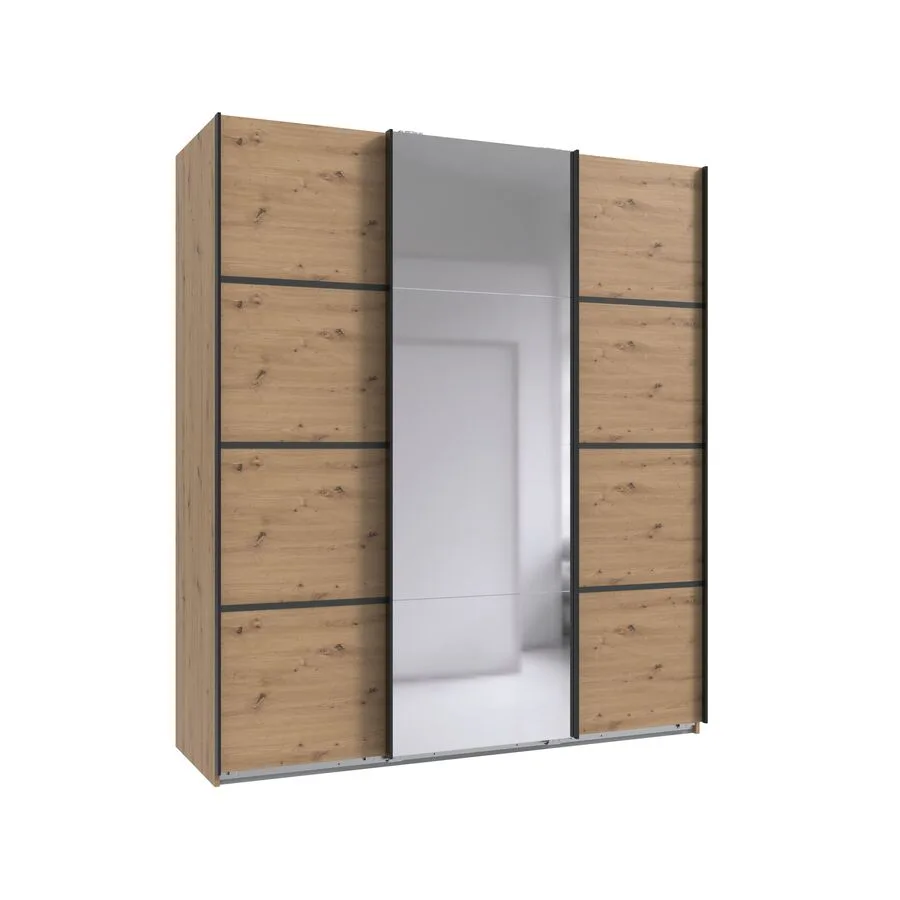Kleiderschrank Jurky Eiche Nachbildung Holzwerkstoff B 180 cm