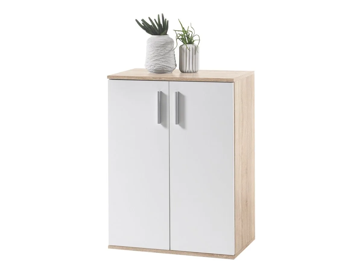 Kommode Sonoma Eiche - weiß 60 cm - BOBBY