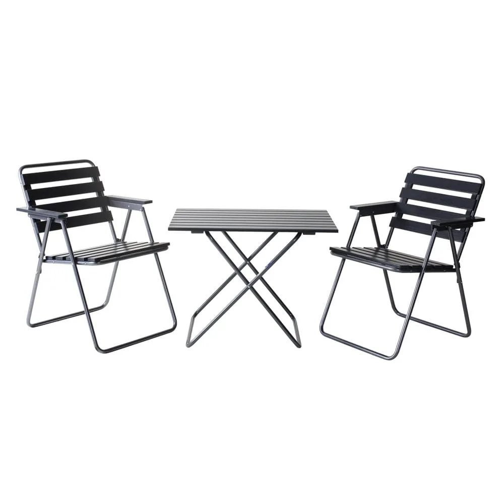 Bordsgruppset Varax Retro 401 + 2 st 305 Grå/Svart - Grå/Svart