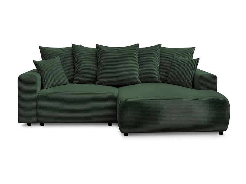 Ecksofa BOBOCHIC ATILLA Cord-Stoff dunkelgrün