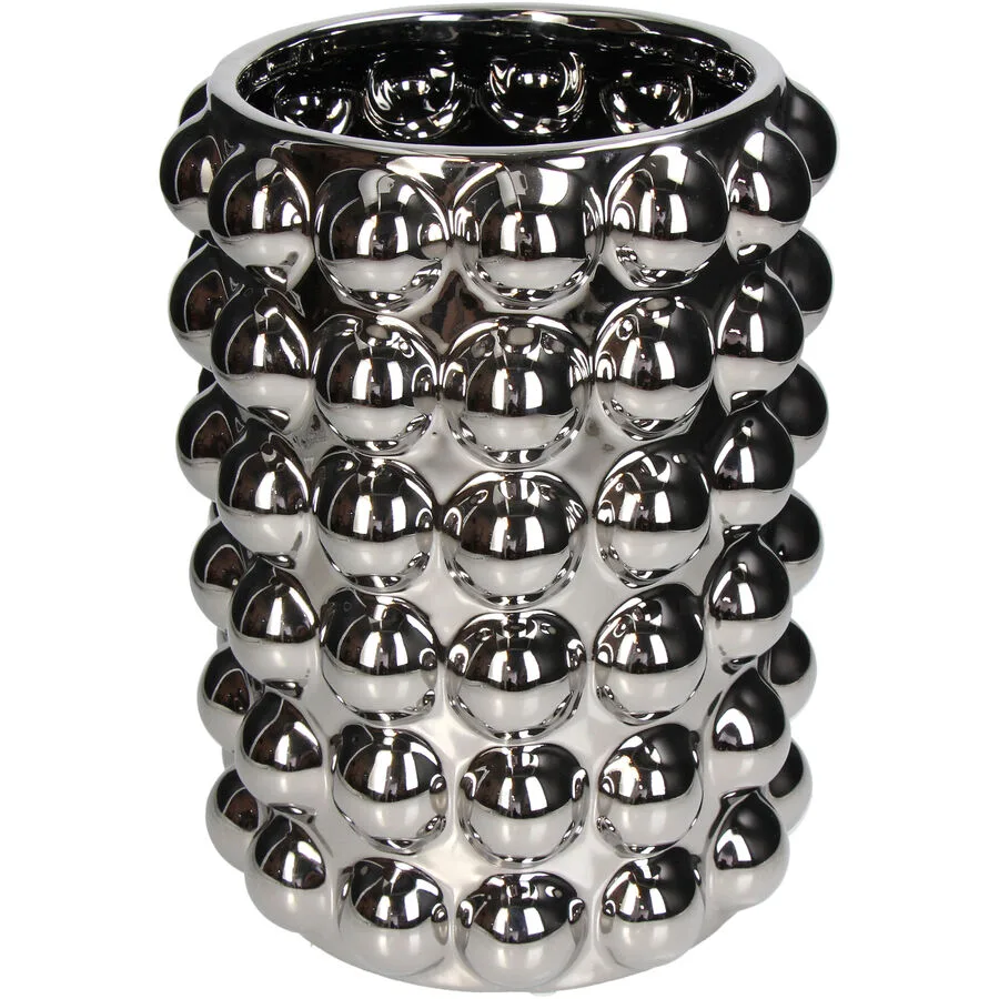 Blumentopf Bloem - Farbe: silber - Material: Feinsteinzeug