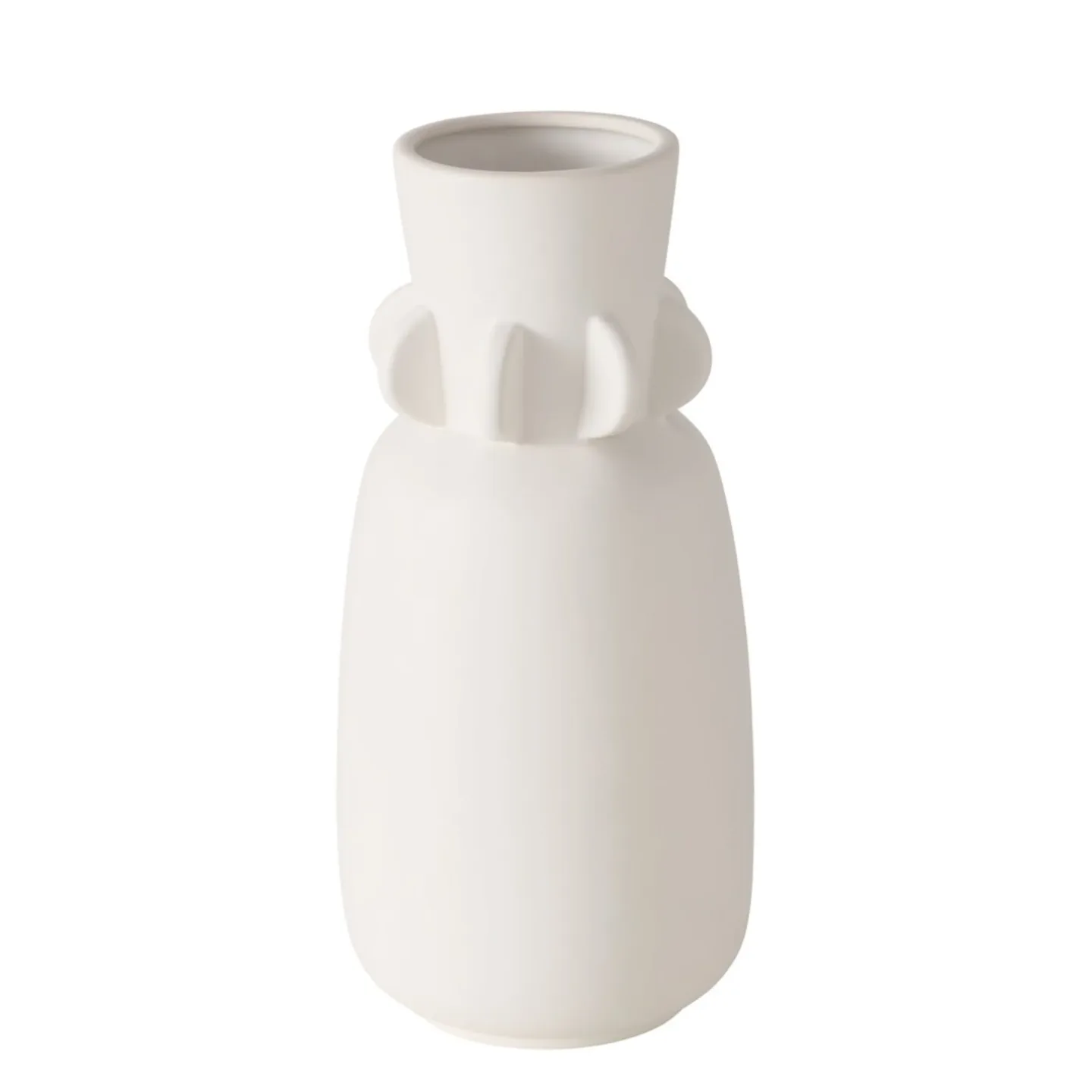 Boltze Vase Afro, Steingut, Weiss | Schubiger Möbel