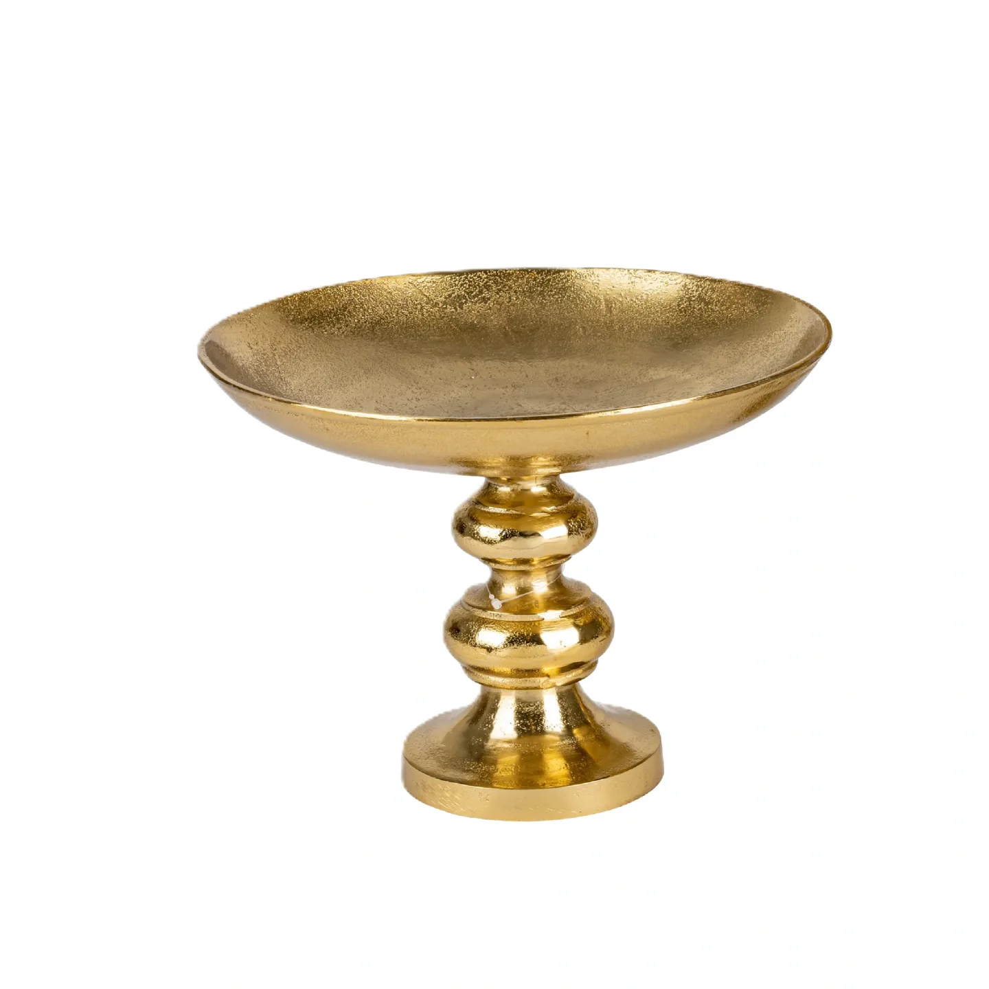 Decofinder Schale Auf Fuss, Aluguss, Gold, H: 26 cm | Schubiger Möbel