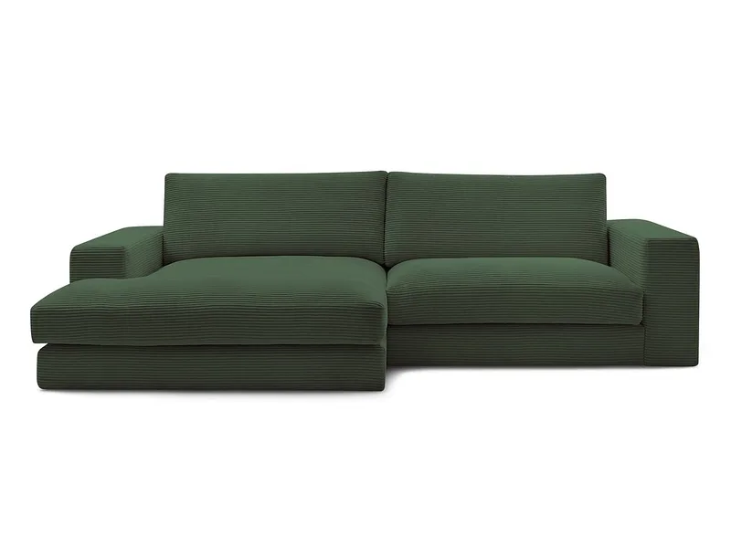 Ecksofa BOBOCHIC LEONARD Cord-Stoff grün
