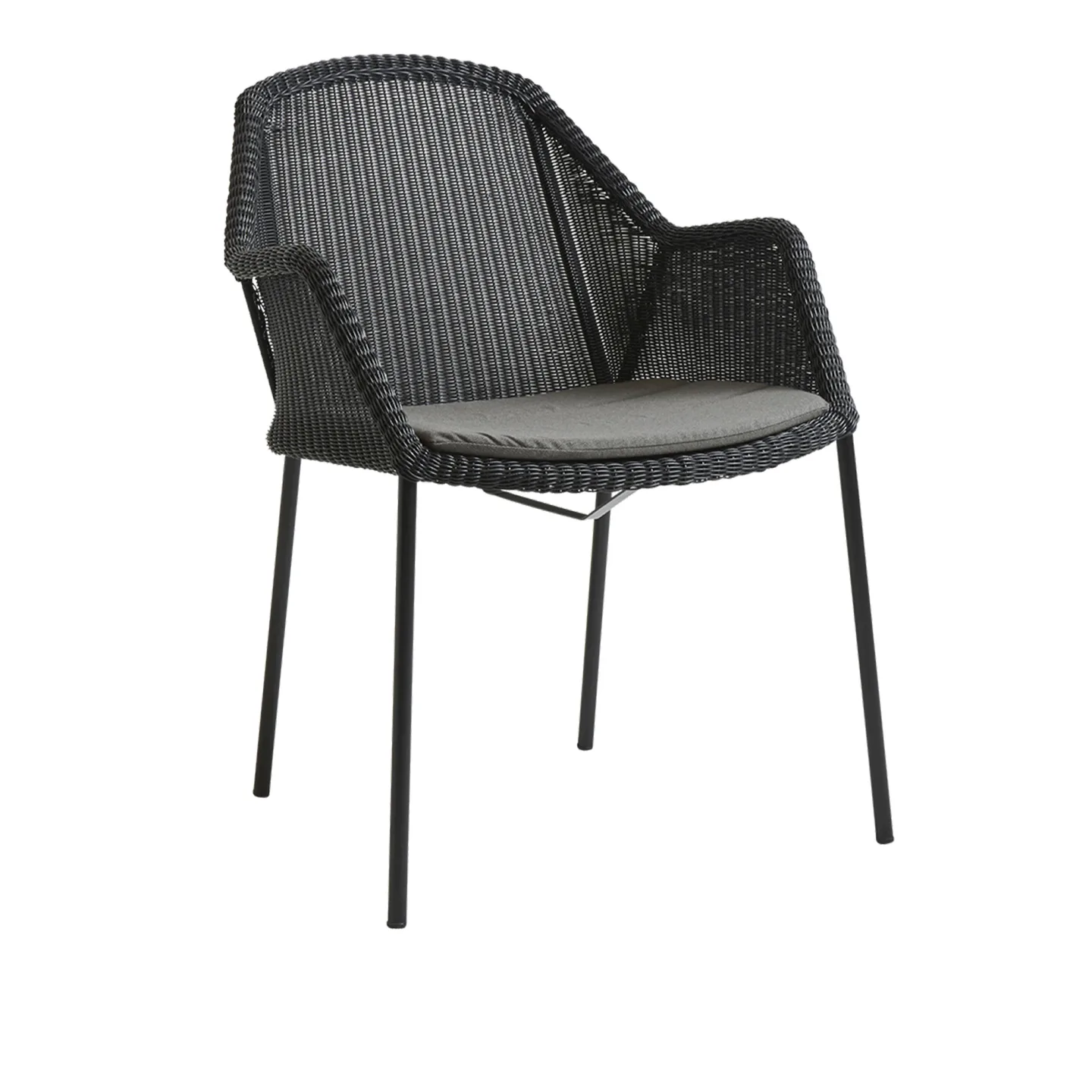 Cane-Line - Breeze Karmstol Stapelbar Black / Taupe - Matstolar utomhus - Strand+Hvass