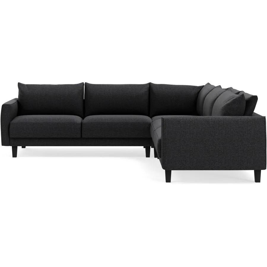 Ecksofa Avena Variabel Stoff/Holzfuss schwarz anthrazit B 264 T 264 cm - Möbel Konfigurator: Traummöbel individuell zusammenstellen