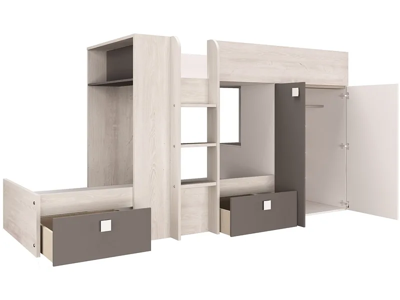 Hochbett TRENDY TRASMAN 90x200cm taupe
