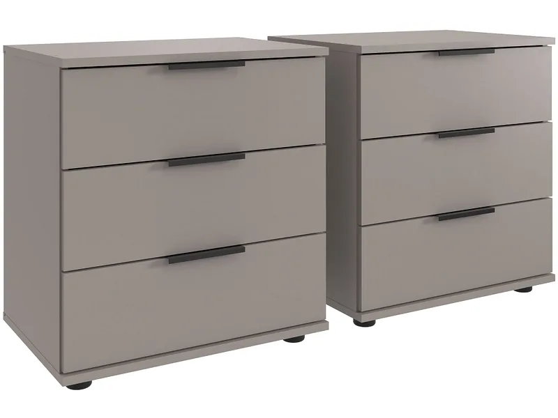 2 Nachttische-Set MIDNIGHT 6 Schubladen 103x38x58cm beige dekor