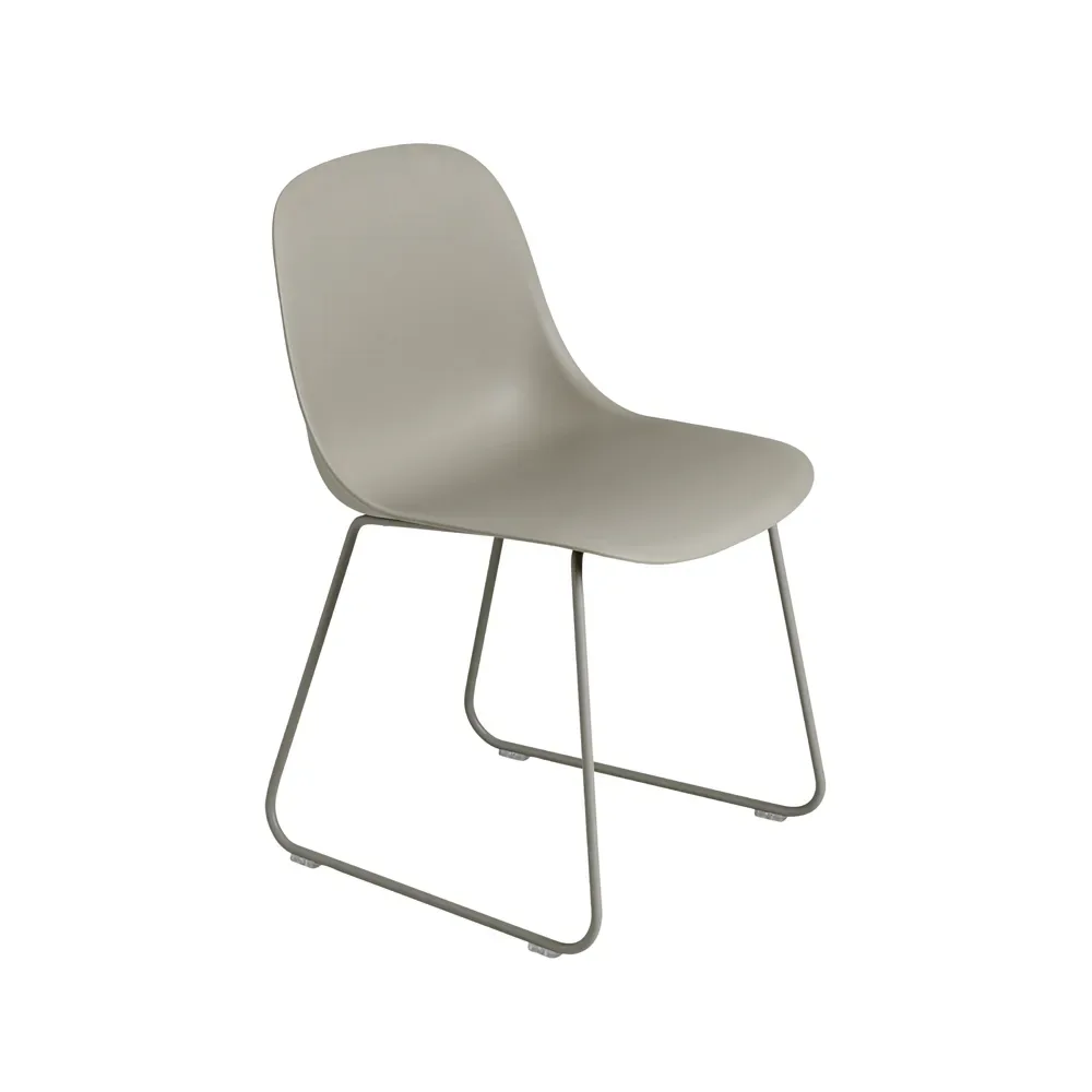 Muuto Fiber stol stålmedar plastsits Grey-Grey