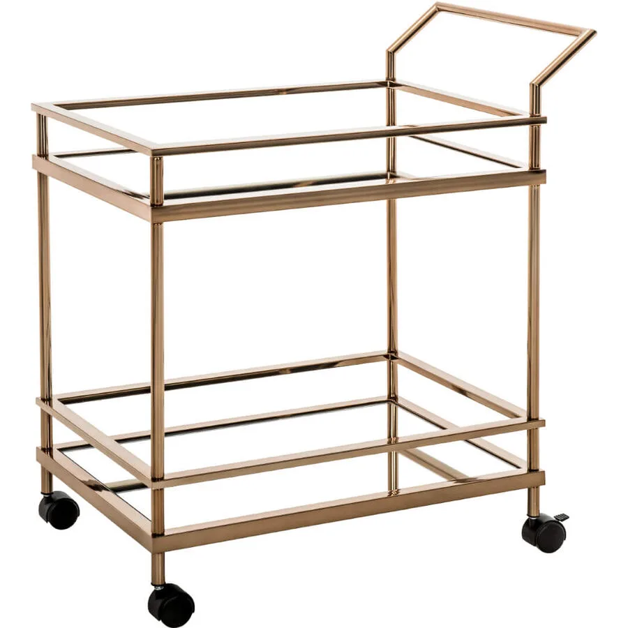 Servierwagen Loriano Roségold Metall 74 cm 83 cm 45 cm