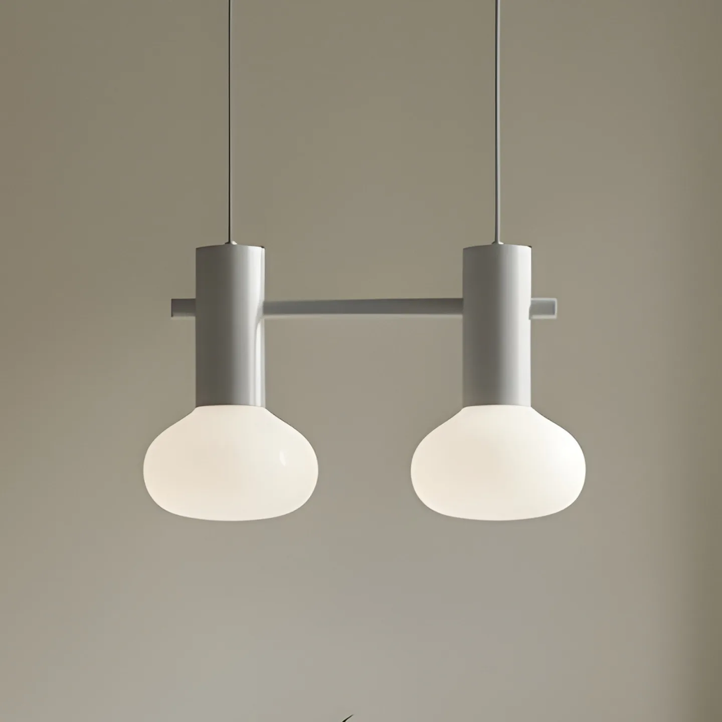 Flo Hängeleuchte, grau, 2-flammig, Glas - Aldex - Wohnzimmer - Design - Metall - Mehrflammig
