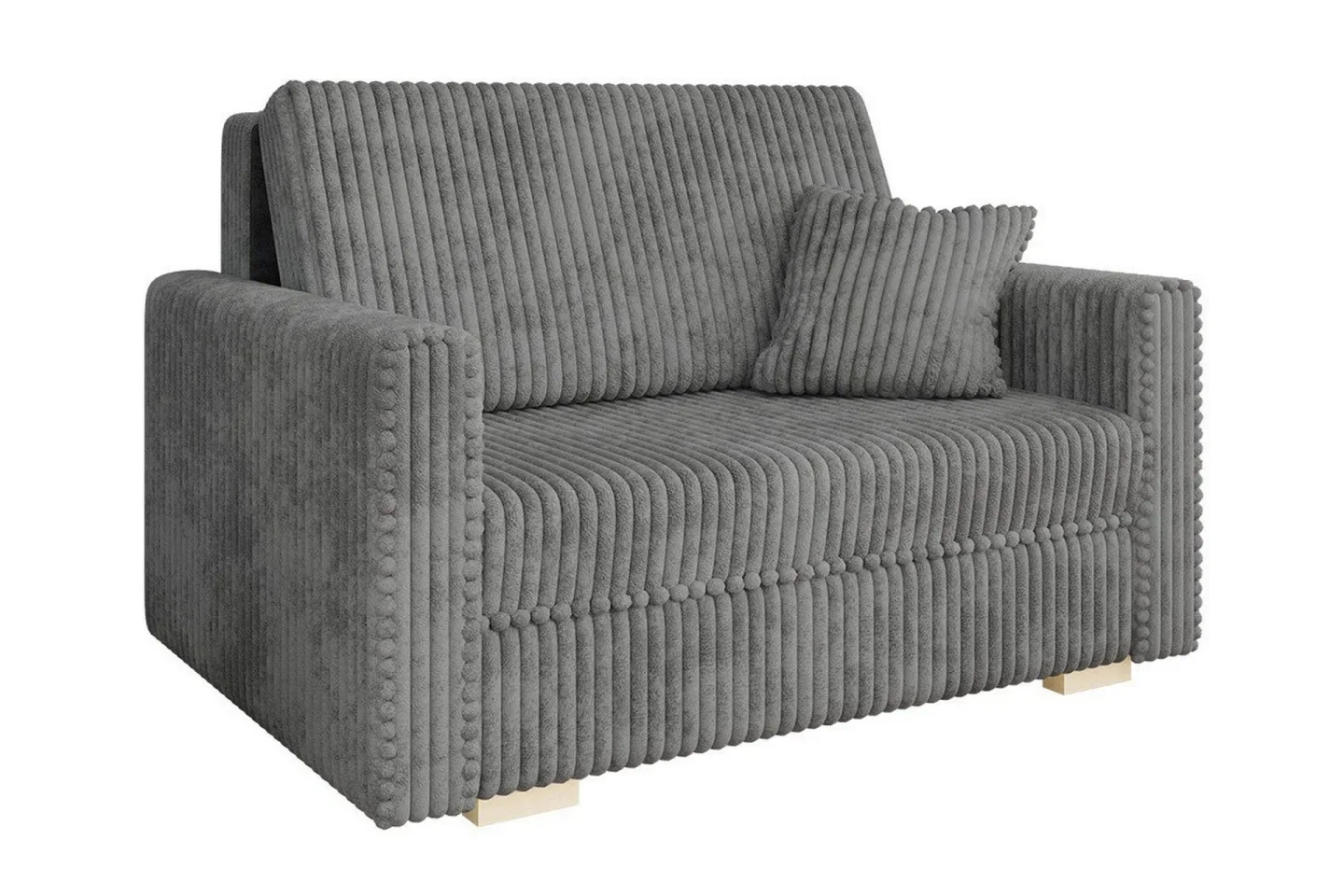 Denegal 2-sits liten bäddsoffa i Plysch - Grå