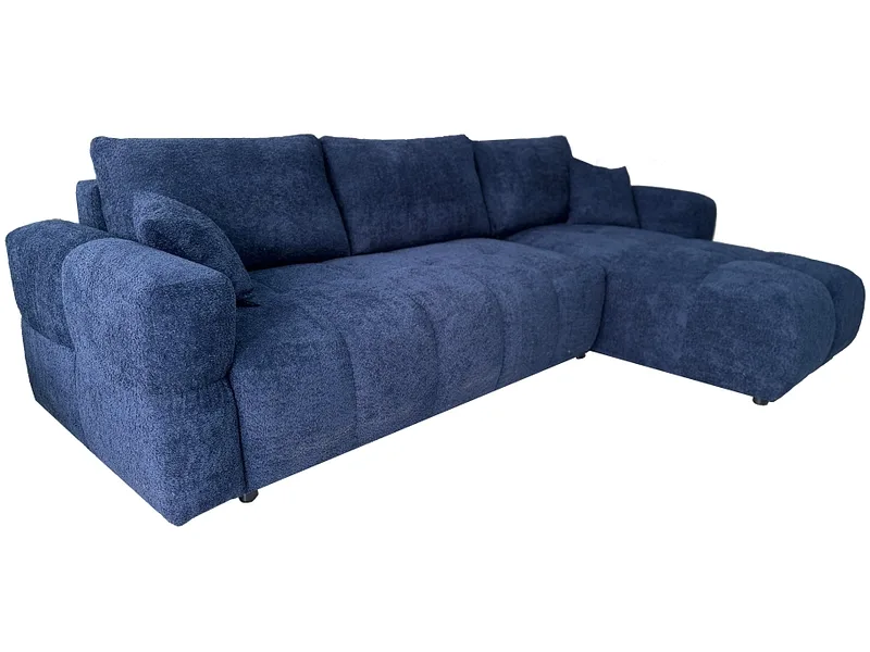 Ecksofa BUDVA Stoff dunkelblau
