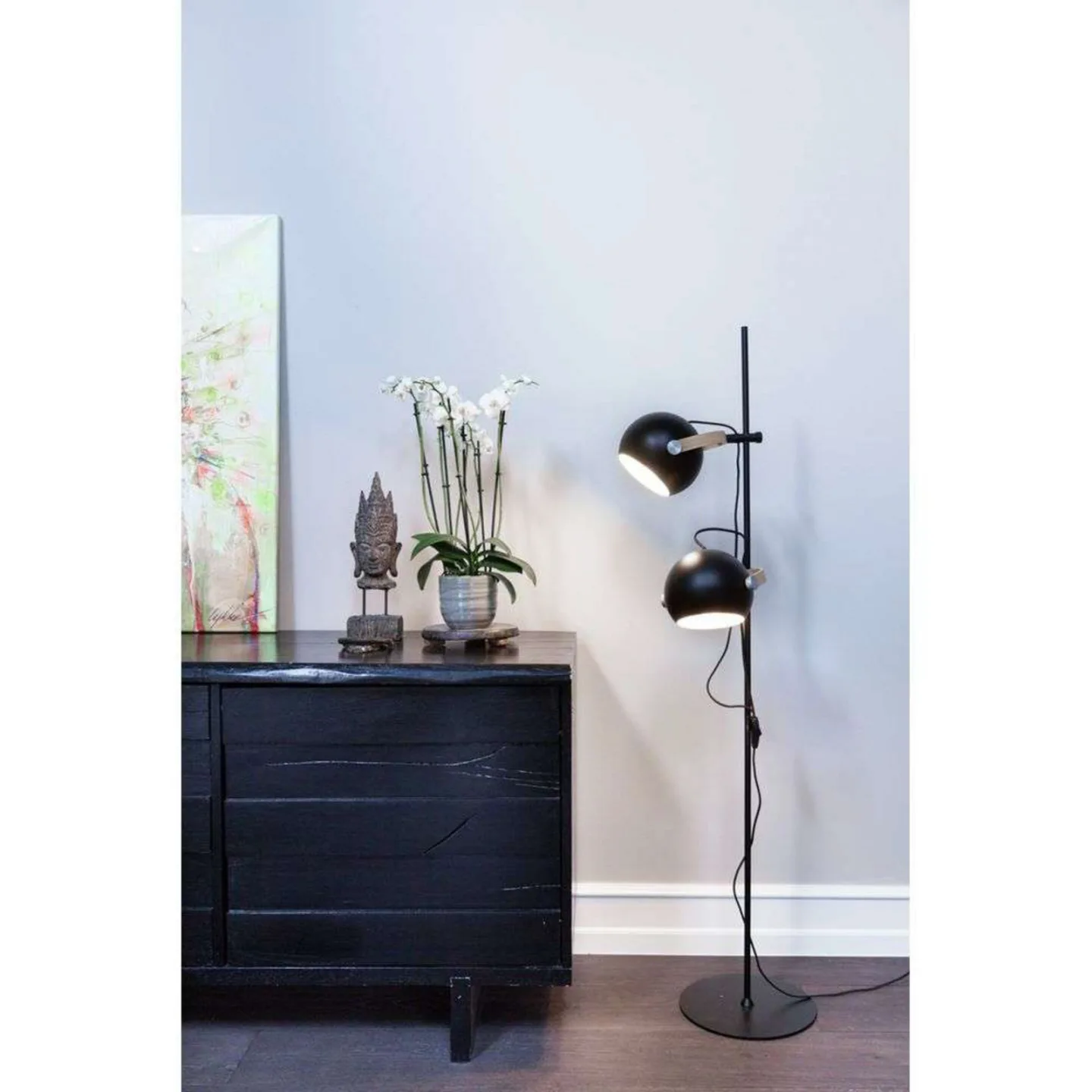 D.C Stehleuchte 2L Ø18 White/Oak - Halo Design - Wohnzimmer - Glas