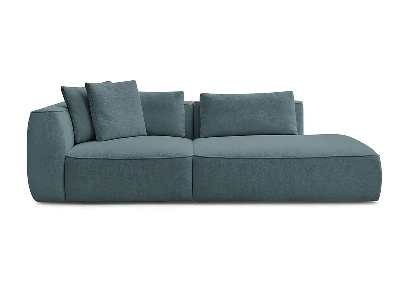3er Sofa BOBOCHIC LEOPOLD Stoff mit Textur dunkelblau