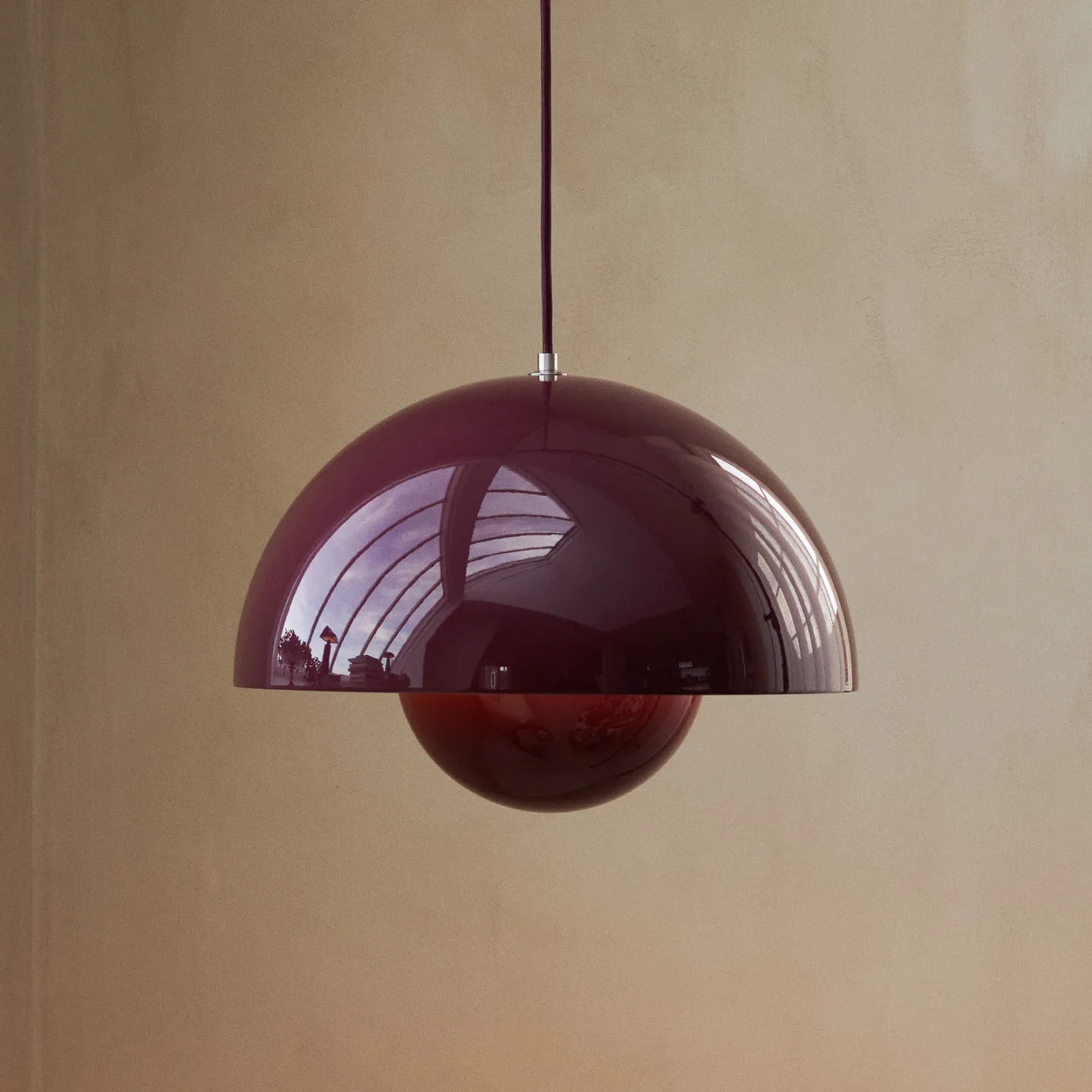 Flowerpot VP7 pendellampe, Ø37 cm, DARK Plum – &Tradition - Stue - Design - Metal - Med én lyskilde