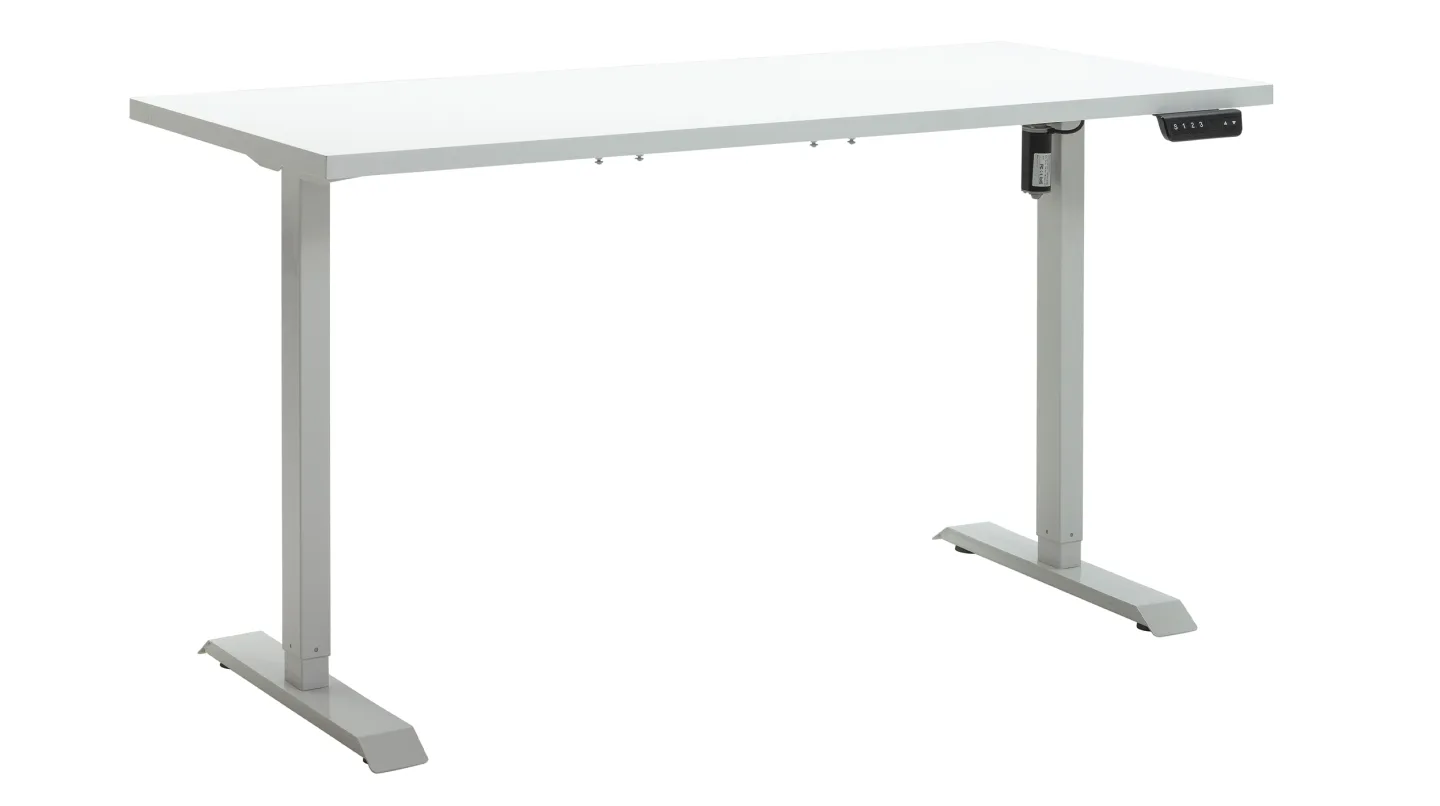 Computerschreibtisch höhenverstellbar weiß hochglanz 150 cm - ENERGIA