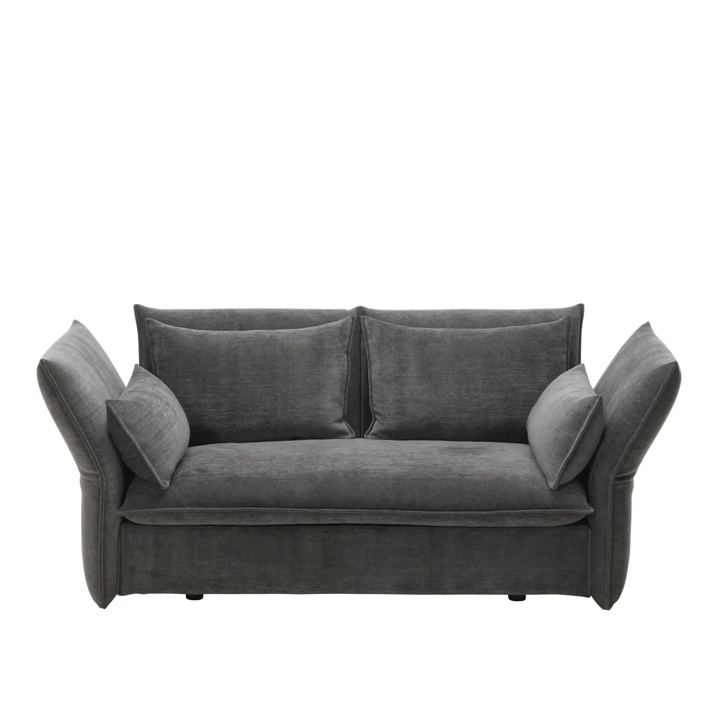 Vitra - Mariposa Sofa 2-Seater , Cat. F80, Iroko 2 08 Dark Grey - Soffor - Edward Barber,Jay Osgerby - Grå