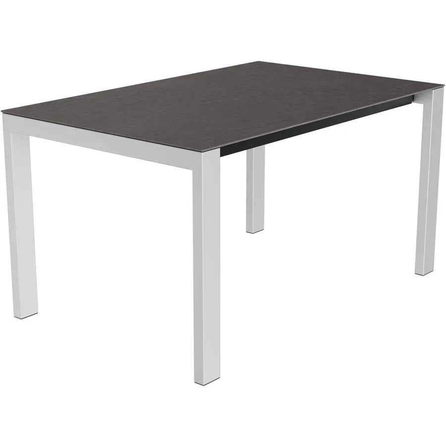 Gartentisch Panama HPL Moonscape grey 140x90 cm - Farbe: Edelstahl gebürstet / Moonscape grey - Material: HPL/Edelstahl - Möbel Konfigurator:
