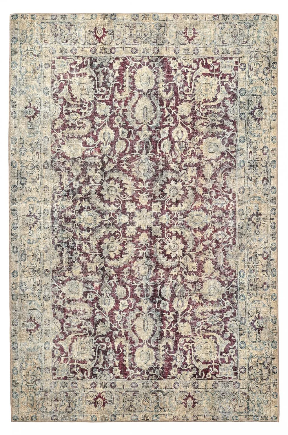 Flatvevd teppe - Delvar (rød) (Størrelse: 150 x 230 cm)