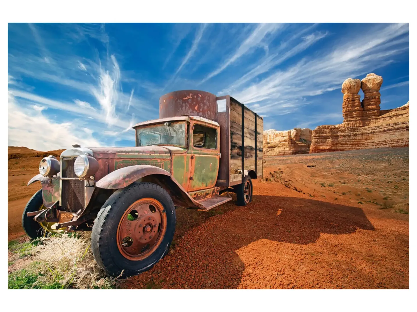 image LAND Digitaldruck auf Acrylglas Oldtimer in Der Wüste | Schubiger Möbel