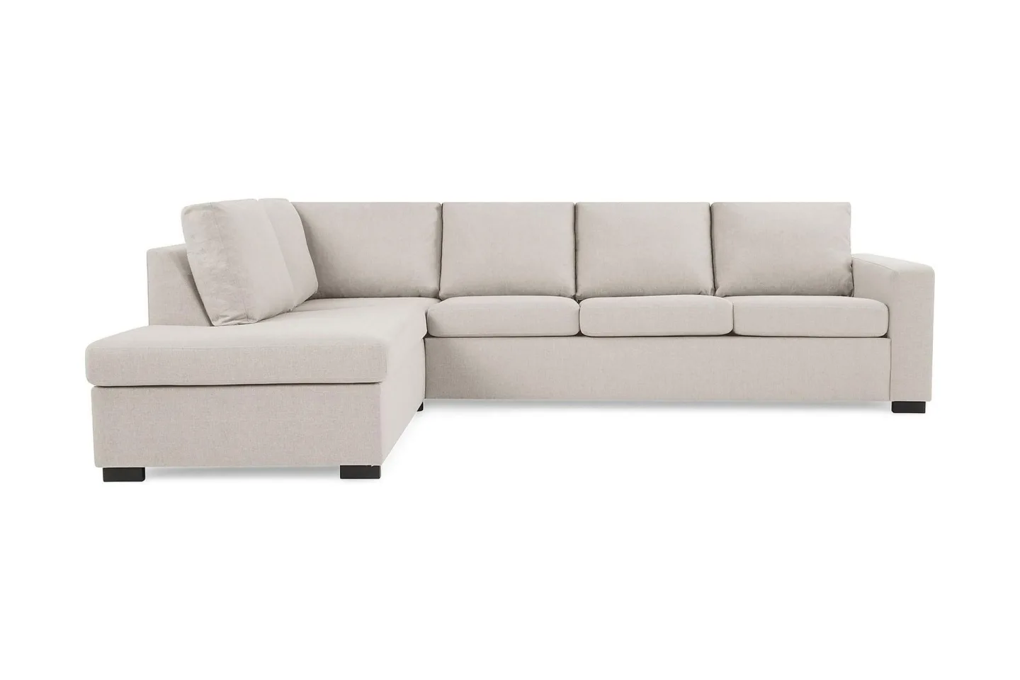 Crazy 4-sits Vänstervänd L-formad Schäslongsoffa i Tyg - Beige