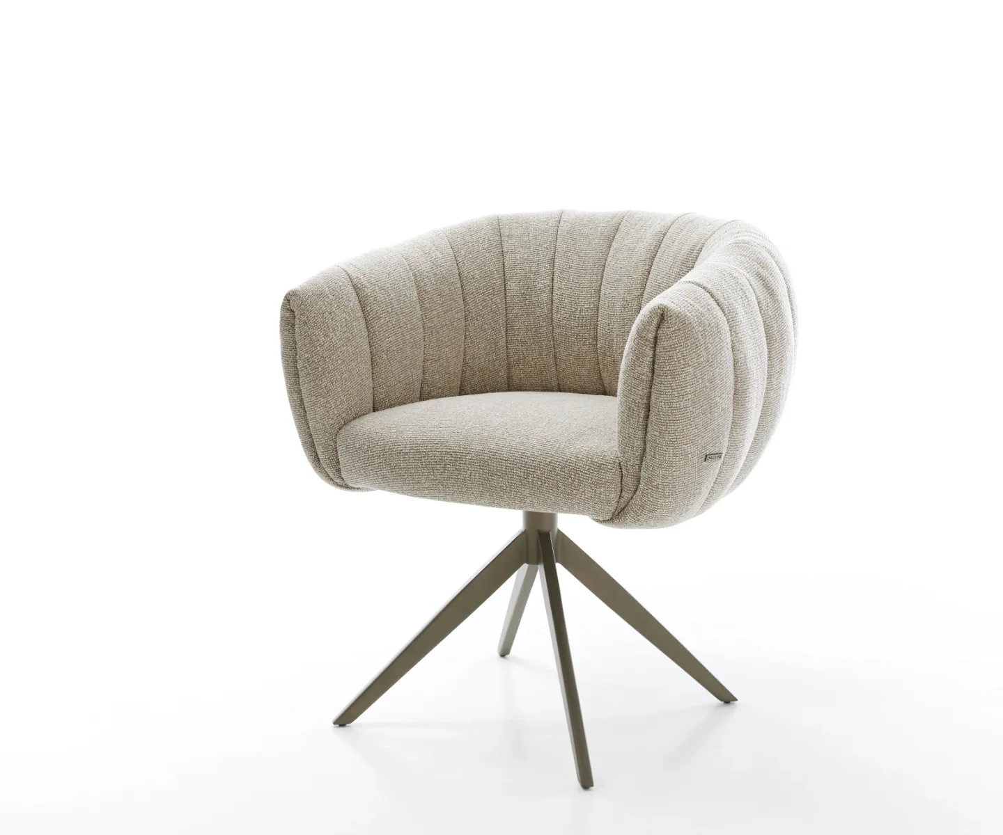 Drehstuhl Jada-Flex Webstoff Soft Beige Kreuzgestell breit Effektfinish Titan 360° drehbar Wippfunktion Taschenfederkern