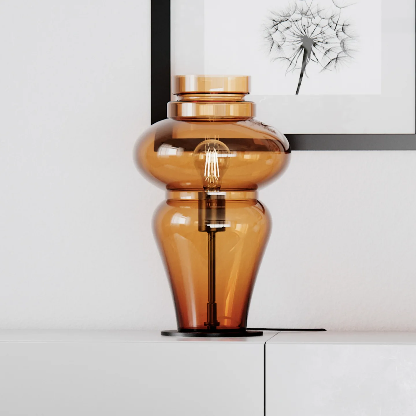 Dolores bordslampa Brandy - By Rydéns - Vardagsrum - Skandinavisk - Glas - Med lampskärm