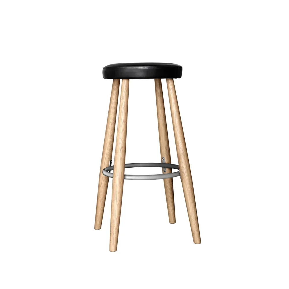 Carl Hansen & Søn CH58 barpall Svart läder-oljat ekstativ