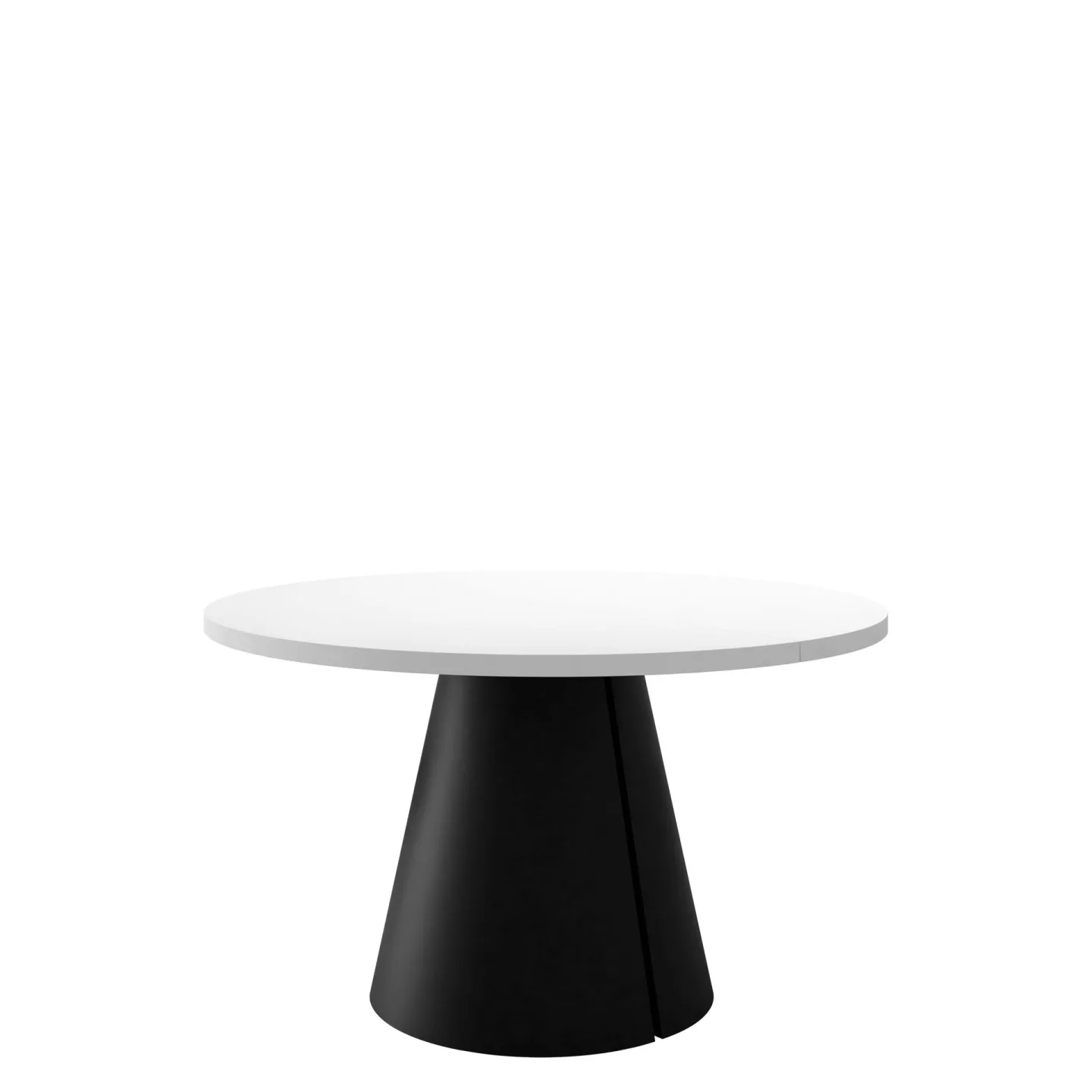 Aurion Matbord rund förlängningsbart 120-196 cm - svart / vit