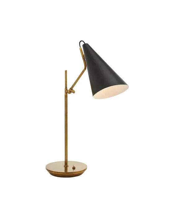 Clemente Table Lamp Antique Brass with Black