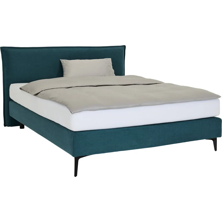 Boxspringbett Zuko Blau Stoff 160 x 200 cm