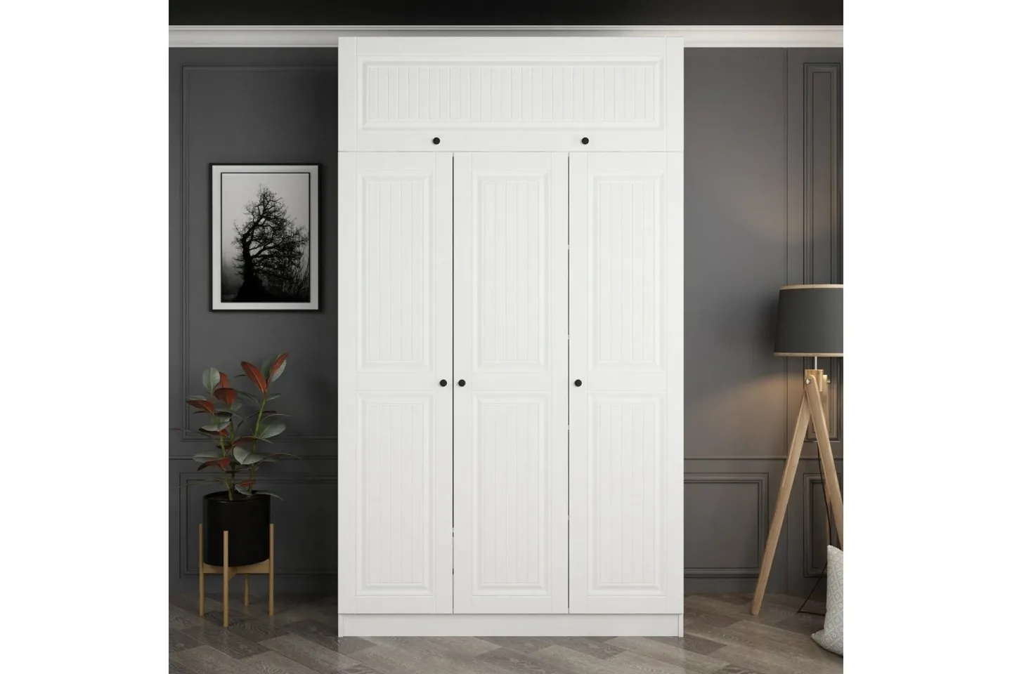 Minar Garderob 135 cm - Vit