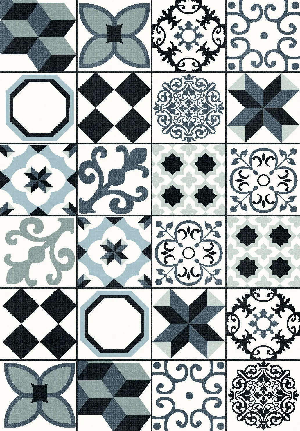 Wilton-teppe - Avent (beige/svart) (Størrelse: 200 x 280 cm)