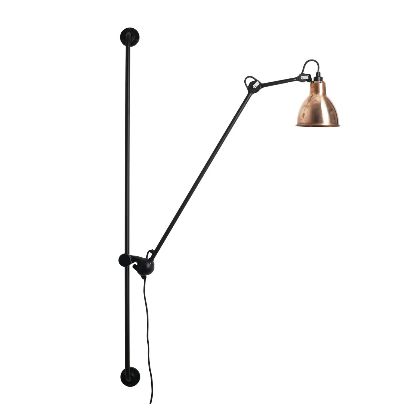 214 Wandleuchte Round schwarz/rohkupfer - Lampe Gras 214 Round - Wohnzimmer - Design - Metall - Einflammig